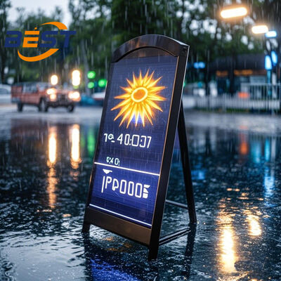 kwaliteit  P2.5 Pixel Portable LED Signage All-Weather Metal Frame 4500Nits Brightness 10H Battery Life fabriek