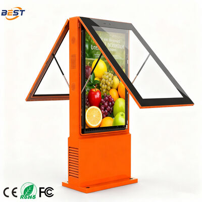 kwaliteit  Double-sided IP65 Waterproof Outdoor LCD Digital Signage with 10-Point Capacitive Touch for Hotel Lobby and Events fabriek