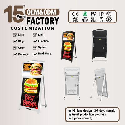 kwaliteit  Floor Standing Android Digital Advertising Display 21.5 Inch with LED Fluorescent Writing Board fabriek