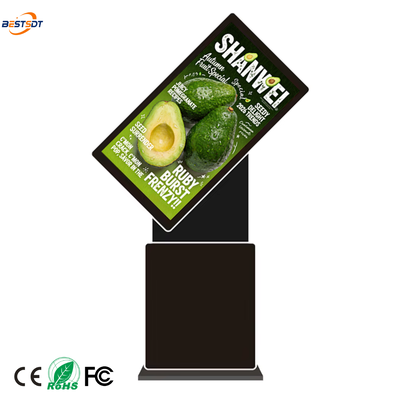 Kwaliteit  360 Degree Rotatable Floor Standing Digital Signage 43 50 55 65 Inch 4K Android Windows Touch Screen Fabriek