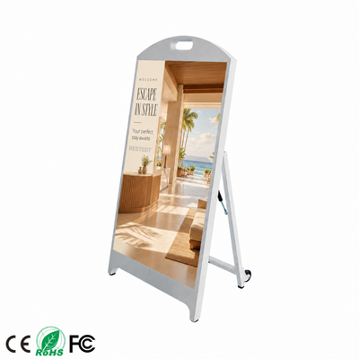 Kwaliteit  Outdoor LED Poster Display 3X3 P2.5 4500nits IP65 Battery Powered Digital A-Board Sign Fabriek