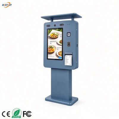 Kwaliteit  55 Inch Outdoor Digital Ordering Kiosk IP65 Waterproof 3000 Nits Touch Screen Self Service Terminal for Drive Thru QSR Fabriek