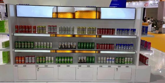 Supermarktplank Rand LCD-scherm Meertalig gespreid LCD-scherm Reclame-scherm
