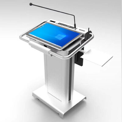 Draadloos multimedia-podium met 32" voorscherm en 350 nits helderheid Digitaal podium