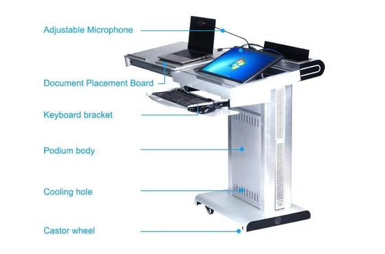 Geïntegreerde multimedia podium slimme lecturentel opvouwbaar met nieuwste controller