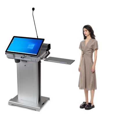 Digitaal Multimedia Podium Audiovisuele Smart Lectern Met Microfoon En Luidspreker