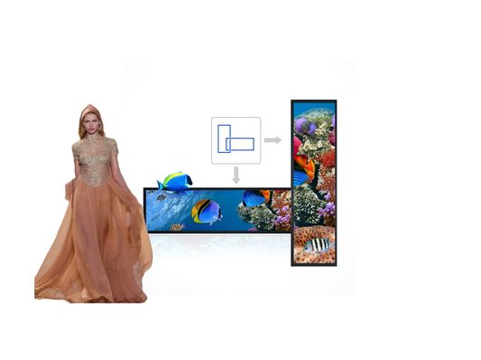 Retail Store Stretched Bar LCD Display Op maat gemaakte Ultra Wide LCD-plankdisplay
