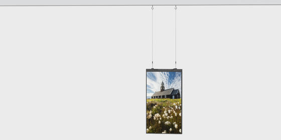 Hoge helderheid ultra dun menubord digitaal reclame-speler dubbel scherm venster hangend dubbelzijdig lcd-display