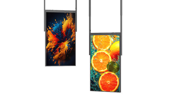 Winkel 55 65 Inch 2000 Nit High Brightness Monitors Hanging Advertising Digital Signage Gezicht op Venster Lcd Screen Display