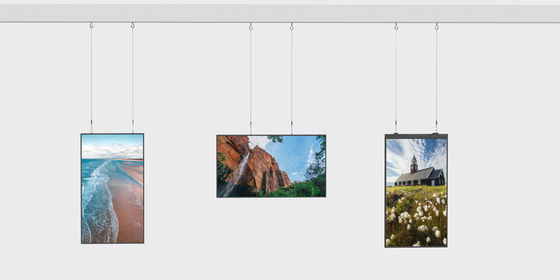 Verticaal hangend lcd-scherm plafondmontagebeeldscherm digitaal signage