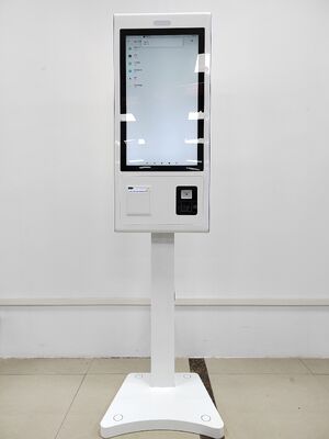 Witte wachtrij-ticketkiosk met quad-core Cortex-A17-processor, kijkhoek van 178°/178° en helderheid van 350 cd/m²