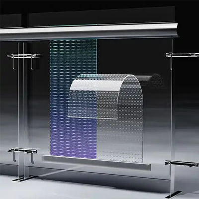 Flexibel LED-filmscherm buigbaar transparant scherm met IP65 waterdicht voor visuele oplossingen voor tentoonstellingen/billboards/de detailhandel