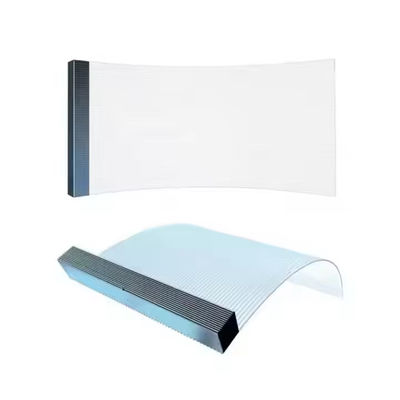 IP43 Waterdicht glazen gordijnmuur Advertentie LED Film Scherm 5000 nits Helderheid 3840Hz Verfwerkingsfrequentie Verticaal≥140° Bekijkhoek