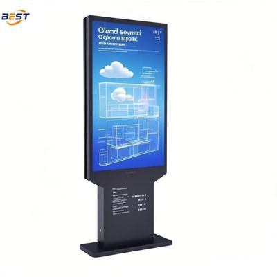 Buiten LCD Digitaal Signage Ultra dun weerbestendige reclame scherm met 30 mm dikte en IK10 gehard glas