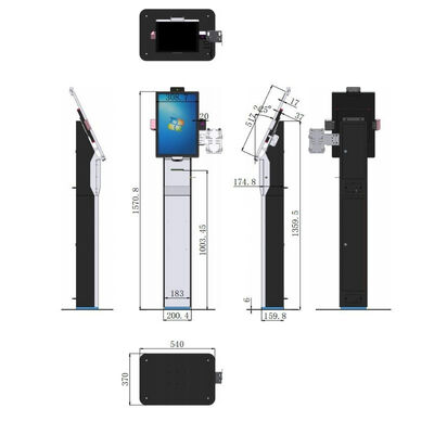 21.5 inch zelfbediening bestelkiosk met 10-punts capacitieve touch en barcode scanner voor retail apotheek POS