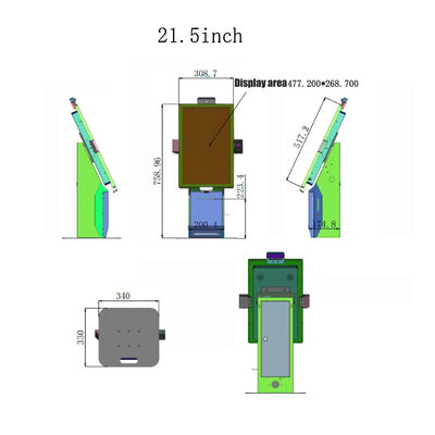 21,5-inch zelfbedieningskiosk met 10-punts capacitieve aanraking en resolutie van 1920 x 1080 voor snel afrekenen