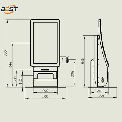 21.5 inch Self-service bestelkiosk met 10-punts capacitive touch en Intel Core I3 CPU POS System
