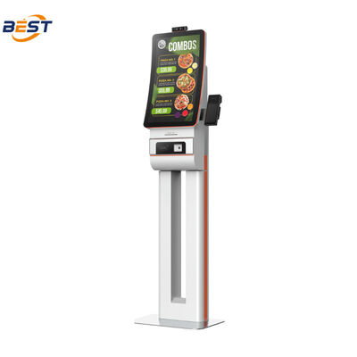 Selfservice bestelkiosk op de vloer met 10-punts capacitive touch en 1920*1080 resolutie