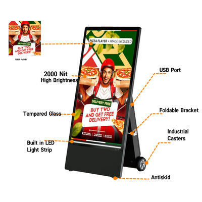 49 Inch A TFT-LCD Panel Outdoor LCD Digital Signage with 16GB Storage and IP65 Waterproof Grade