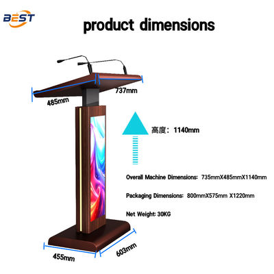 21.5 inch Display Digitaal Podium met Multi Points Foil Touch en 256GB Solid-State Drive Smart Lectern