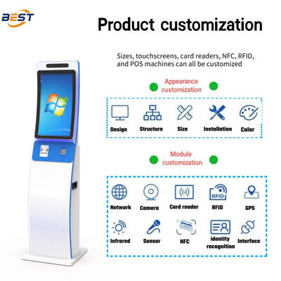 High Resolution Self Service Payment Kiosk met Intel Core I3 CPU voor restaurants en winkels