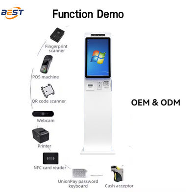 21.5/27 inch selfservice kiosk met Android/Windows OS en 10-punts capacitieve touchscreen