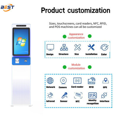 21.5/27 inch selfservice kiosk met Android/Windows OS en 10-punts capacitieve touchscreen