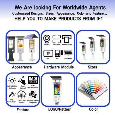 Outdoor Self Ordering Kiosk met IP65 Waterdichtheid Intel Core i3/i5/i7 Processors en 10-punts Capacitieve Touch