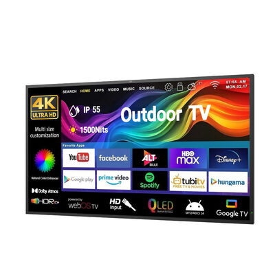 Outdoor TV waterdichte IP66 4K UHD commerciële weergave met hoge helderheid
