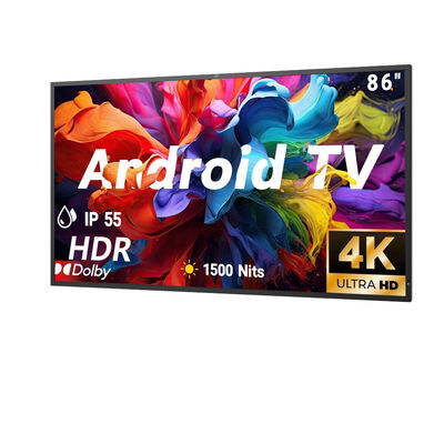 IP55/IP66 Waterdichte buitentelevisie met 4K Ultra HD-resolutie en 1500-3000nits hoge helderheid voor commerciële weergave