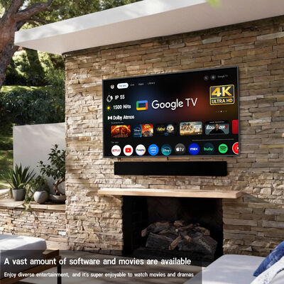 IP55/IP66 Waterdichte buitentelevisie met 4K Ultra HD-resolutie en 1500-3000nits hoge helderheid voor commerciële weergave