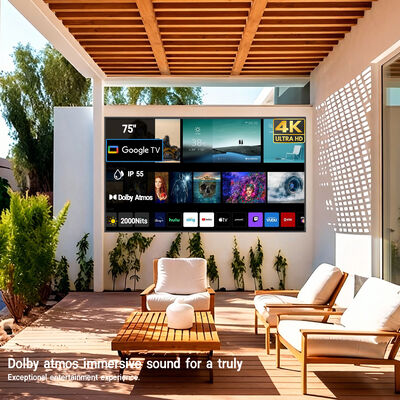 IP55/IP66 Waterdichte buitentelevisie met 4K Ultra HD-resolutie en 1500-3000nits hoge helderheid voor commerciële weergave