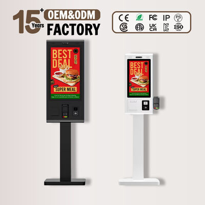 21.5 tot 32 inch Display Grootte Self Order Kiosk Inclusief 10 punten PCAP Touch Screen And Touchscreen Interface Technology