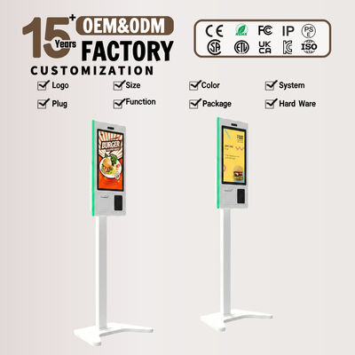 Capacitieve touchscreen zelfbestelkiosk met Ethernet-netwerkverbinding Indoor 11 Ontworpen om snel binnenbestellen te leveren