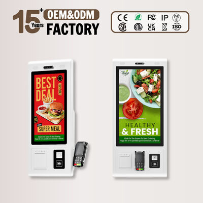 Display Grootte 21.5 tot 32 Self Order Kiosk Biedt zelfbediening mogelijkheden met POS en inventaris systemen integratie