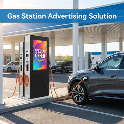 55-inch display voor buitenlaadstation | 2000nit hoge helderheid IP55 aangepast