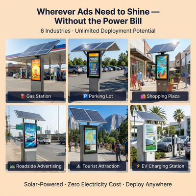LED-reclamedisplay op zonne-energie | 1500-2000nit leesbaar in zonlicht