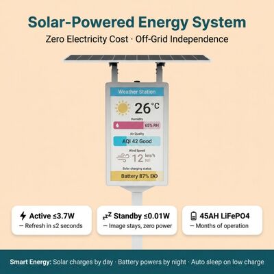 31,5 inch CMYKW e-paper display met IP65-bescherming voor bewegwijzering op zonne-energie buiten