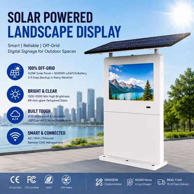 Digitaal buitenreclamebord op zonne-energie | 2000 Neten | Off-grid