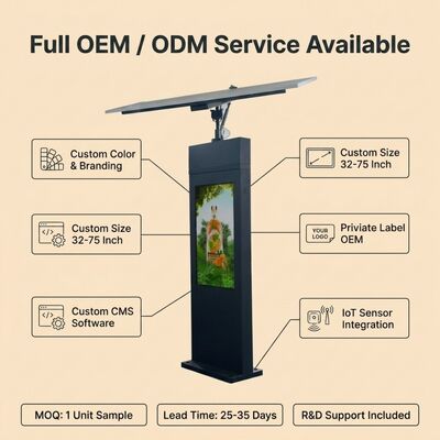 Digitale signage voor zonne-tracking | Automatische zon-tracking | IP65 | Off-grid