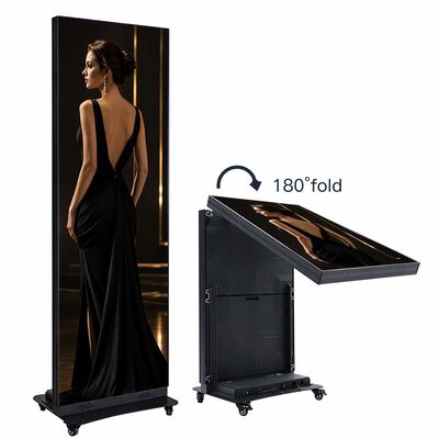 P1.53 Draagbare opvouwbare LED-posterplaat Pitch Indoor 640x1920mm Aluminium legering Stand