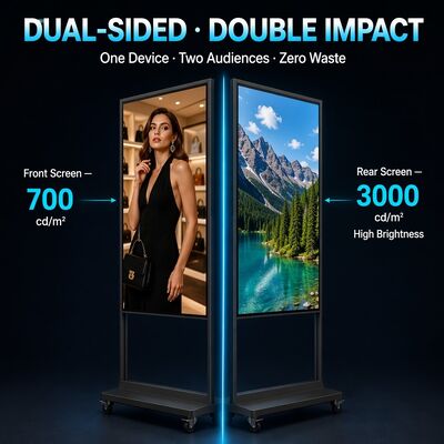 55 Inch Dual Sided High Brightness 3000 Nits Semi Outdoor Showcase Digital Signage Display Screen for Retail Shop