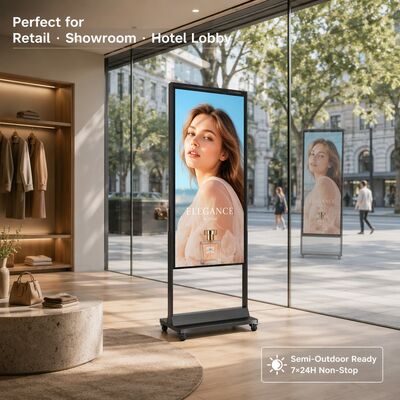 High Brightness 3000 Nits Dual Face Digital Signage Display 55 Inch Auto Light Sensor 7x24H Advertising Screen