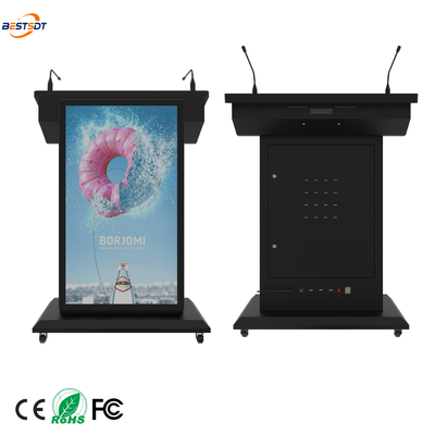 Vloerstaande Digitale Lessenaar 43 Inch Voorpaneel 21,5 Inch Touchscreen voor Trainingsruimtes