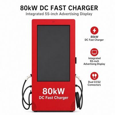 80kW DC Snellader CCS1 CCS2 Buiten LCD Reclame Display OCPP 1.6J 150-1000V