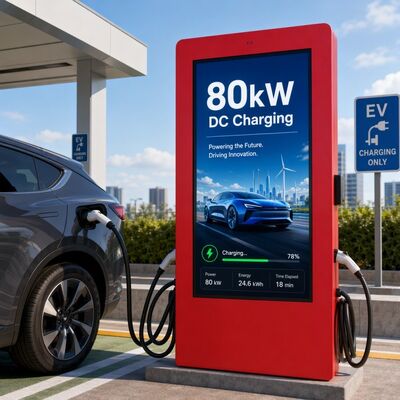 80kW DC Snellader CCS1 CCS2 Buiten LCD Reclame Display OCPP 1.6J 150-1000V