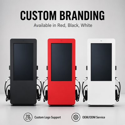 19.2kW AC Level 2 EV Charger SAE J1772 Outdoor LCD Advertising Display OCPP 1.6J 80A US Standard