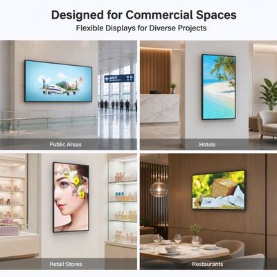 43 49 55 65 75 inch lichtbakscherm voor wandmontage 4K Android reclamedisplay 2000 nits