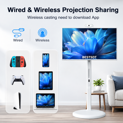 32 Inch Android 13 Batterij-aangedreven Mobiel Smart Screen Touch Digitale Signage 4K IPS 8GB 128GB