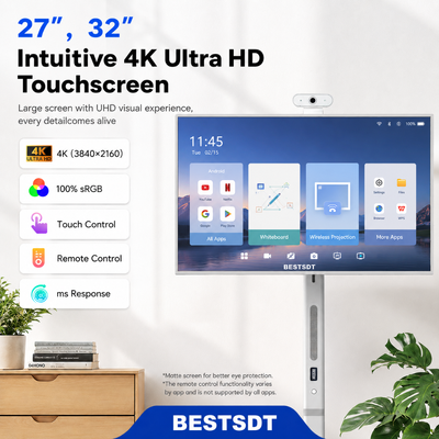 32 Inch Android 13 Batterij-aangedreven Mobiel Smart Screen Touch Digitale Signage 4K IPS 8GB 128GB